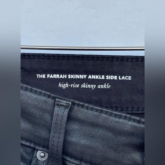 A.G. Adriano Goldshmied Farrah Black skinny Ankle Side Lace leather Jeans 28 R - Picture 8 of 17